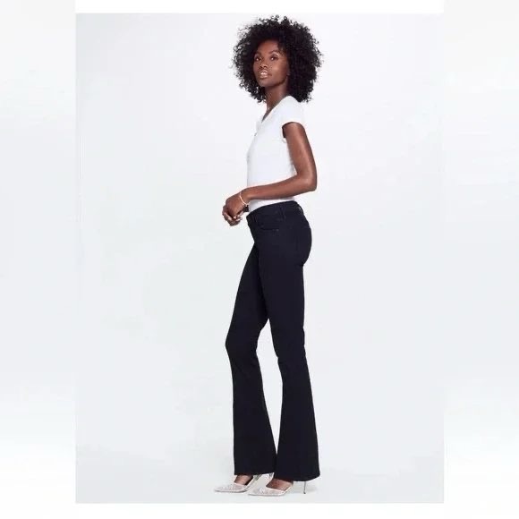 MOTHE Denim Runaway Not Guilty Skinny Flare Jeans Black Size 24 - Picture 3 of 6